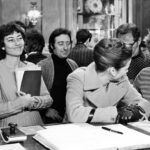 Umberto Sambuco (production director), Paola Tallarigo (assistant director), Charlotte Rampling and Liliana Cavani - The Night Porter, 1974